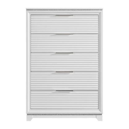 Picket House Furnishings - Xena 5-Drawer Chest in White - B-14260-7-CH veiw 2
