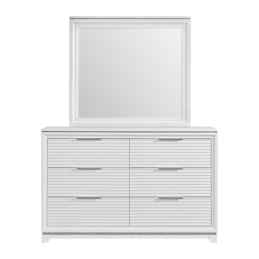 Picket House Furnishings - Xena Dresser and Mirror Set in White - B-14260-7-DRMR veiw 2