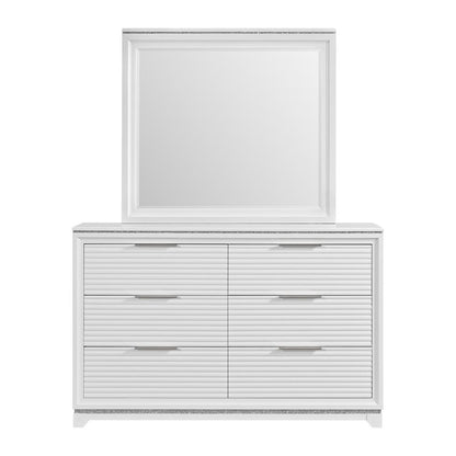 Picket House Furnishings - Xena Dresser and Mirror Set in White - B-14260-7-DRMR veiw 2