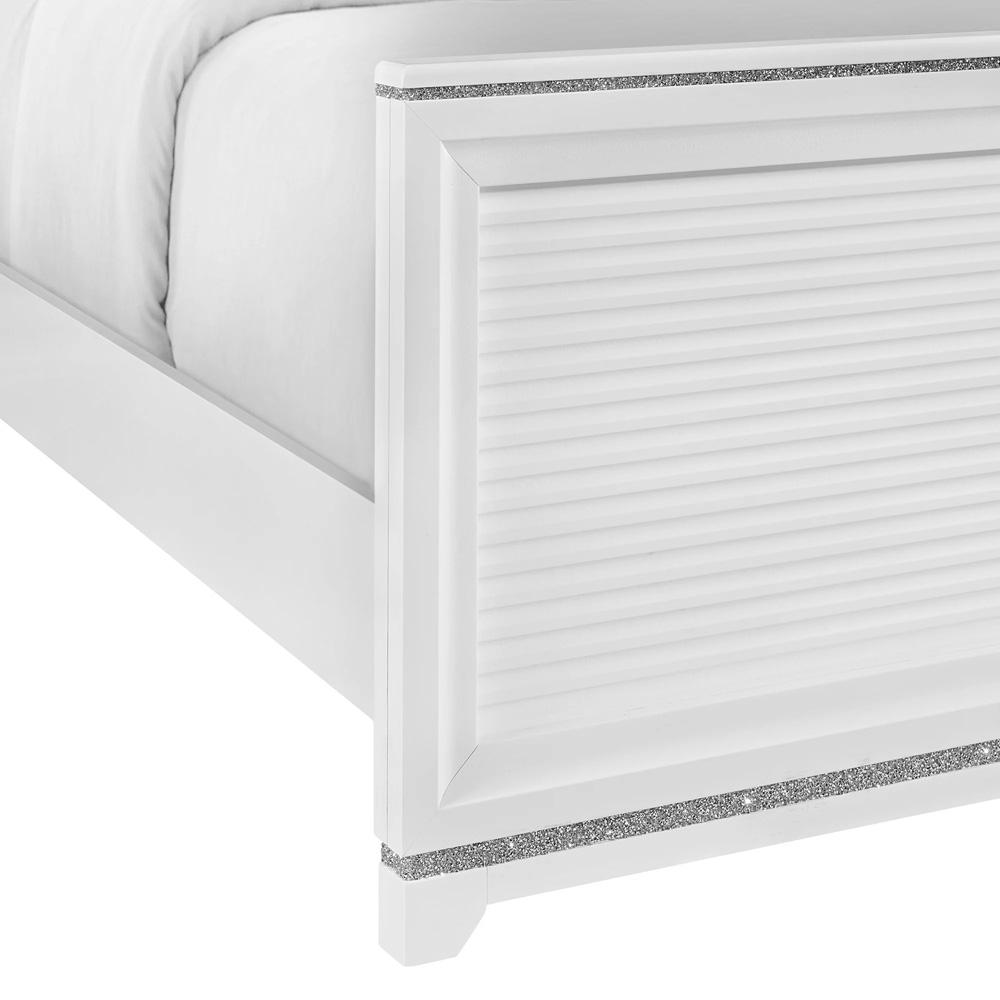Picket House Furnishings - Xena King UPH Bed with Lights in White - B-14260-7-KUB veiw 3