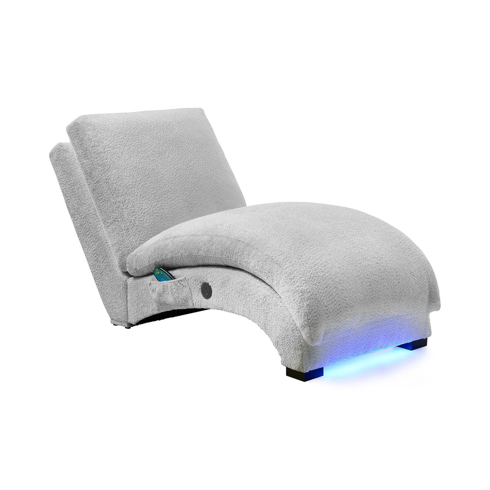 Picket House Furnishings - York Chaise with Heat Massage, USBC, LED in Glam Fog - U-11260-12090-110M view 2