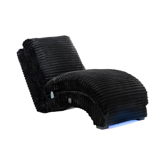 Picket House Furnishings - York Chaise with Heat Massage, USBC, LED in Masis Black - U-11260-8847-110M view 2