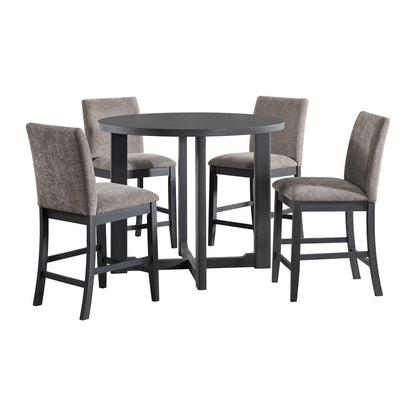 Picket House Furnishings -  Yorkshire 5PC Counter Set with Table and 4 Chairs in Espresso - D-19600-3-5CS view 1