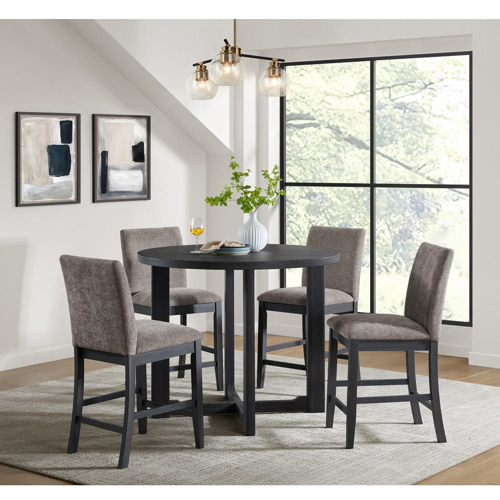 Picket House Furnishings -  Yorkshire 5PC Counter Set with Table and 4 Chairs in Espresso - D-19600-3-5CS view 6
