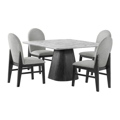 Picket House Furnishings - Yuri 5PC Standard Height Dining Set in White and Black-Table and Four Chairs - D-9130-8-SDT-5PC veiw 1