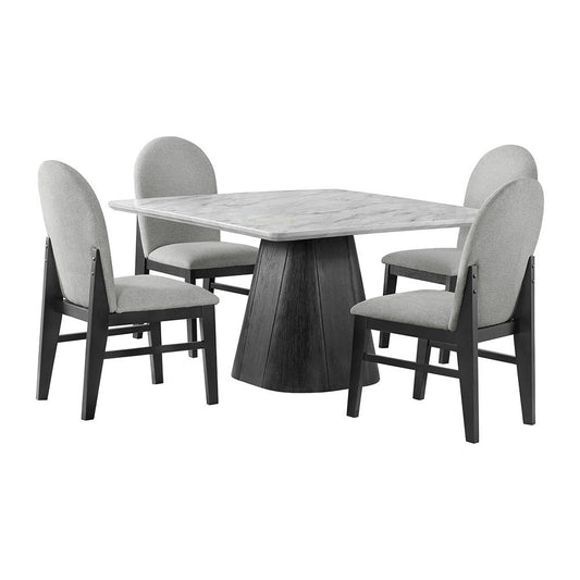 Picket House Furnishings - Yuri 5PC Standard Height Dining Set in White and Black-Table and Four Chairs - D-9130-8-SDT-5PC veiw 1