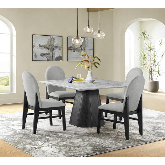 Picket House Furnishings - Yuri 5PC Standard Height Dining Set in White and Black-Table and Four Chairs - D-9130-8-SDT-5PC veiw 2