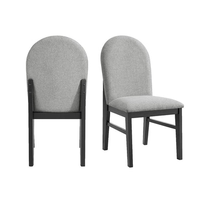 Picket House Furnishings - Yuri Dining Side Chair with Light Grey Fabric in Black (2 Per Carton) - D-9130-8-SC veiw 1