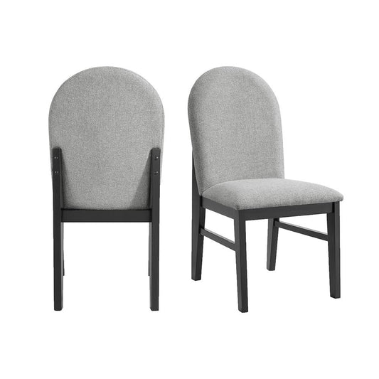Picket House Furnishings - Yuri Dining Side Chair with Light Grey Fabric in Black (2 Per Carton) - D-9130-8-SC veiw 1