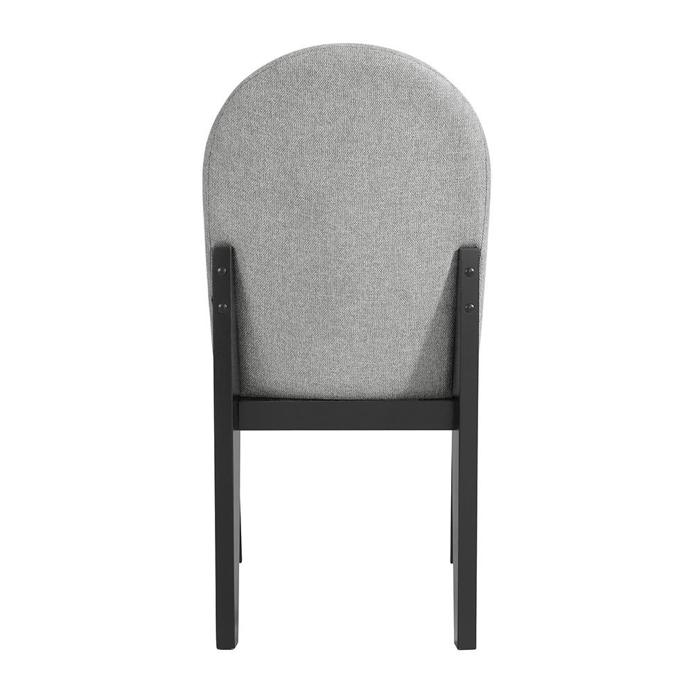 Picket House Furnishings - Yuri Dining Side Chair with Light Grey Fabric in Black (2 Per Carton) - D-9130-8-SC veiw 3