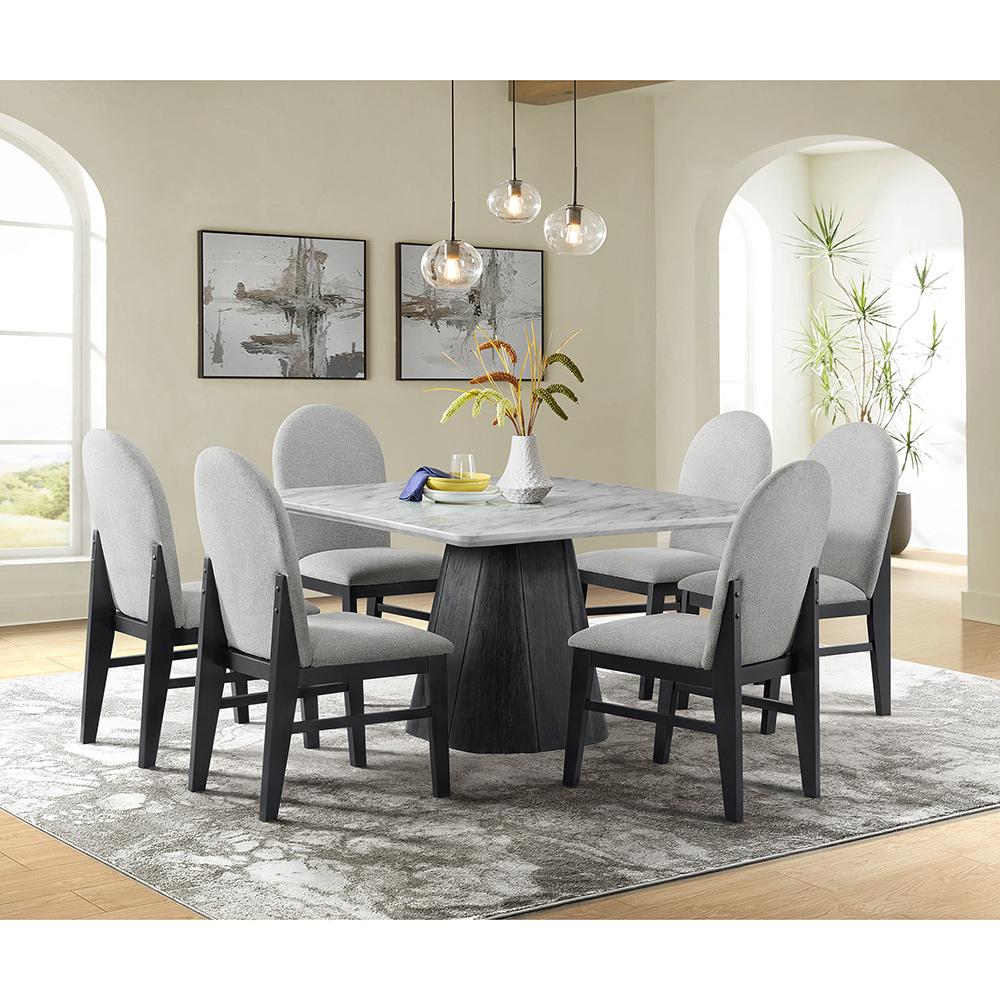 Picket House Furnishings - Yuri Square Dining Table in White and Black - D-9130-8-SDT veiw 2