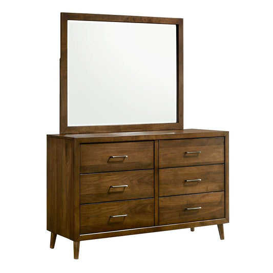 Picket House Furnishings - Zuma 6-Drawer Dresser & Mirror in Walnut - MC400DRMR veiw 1