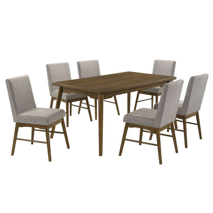 Picket House Furnishings - Zuma 7PC Standard Height Dining Set in Walnut-Rectangular Table and Six Chairs - D-4650-5-DT-7PC veiw 1