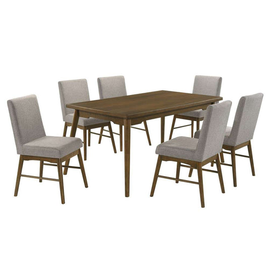 Picket House Furnishings - Zuma 7PC Standard Height Dining Set in Walnut-Rectangular Table and Six Chairs - D-4650-5-DT-7PC veiw 1