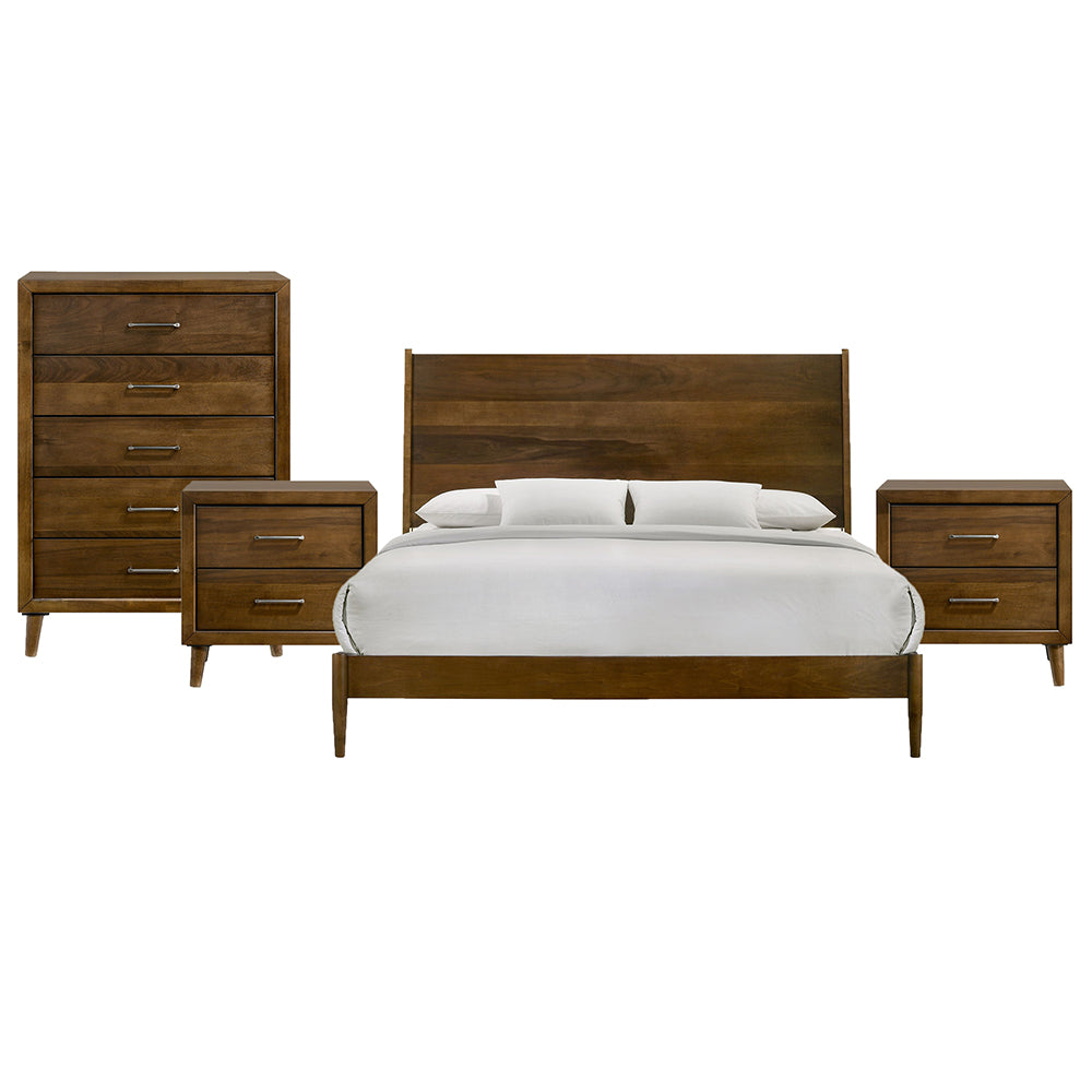Picket House Furnishings - Zuma King 4PC Bedroom Set in Walnut - MC400KBNSCH view 1