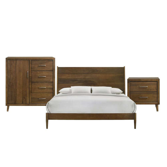 Picket House Furnishings - Zuma King Panel 3PC Bedroom Set in Walnut - MC400KB3PC veiw 1