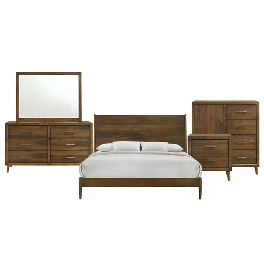 Picket House Furnishings - Zuma King Panel 5PC Bedroom Set in Walnut - MC400KB5PC veiw 1