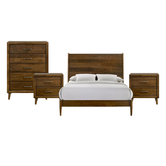 Picket House Furnishings - Zuma Queen 4PC Bedroom Set in Walnut - MC400QBNSCH view 1