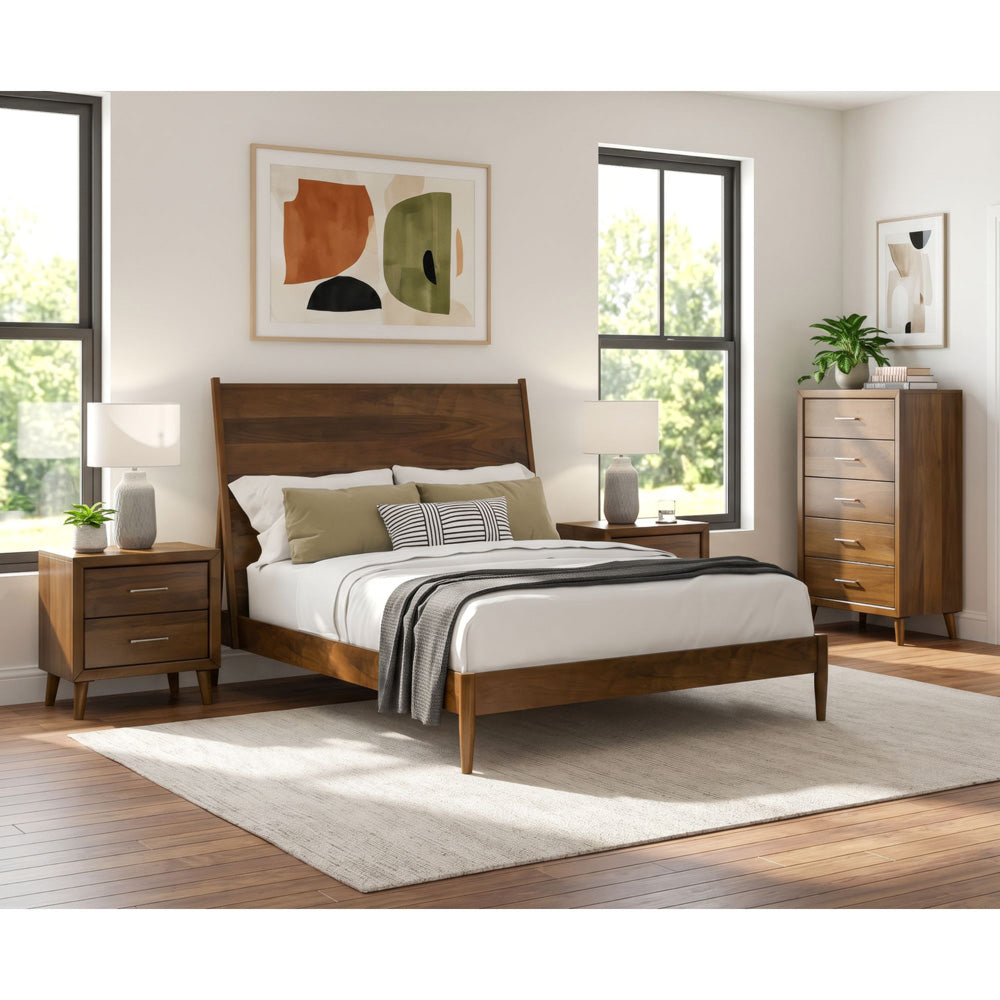 Picket House Furnishings - Zuma Queen 4PC Bedroom Set in Walnut - MC400QBNSCH view 3