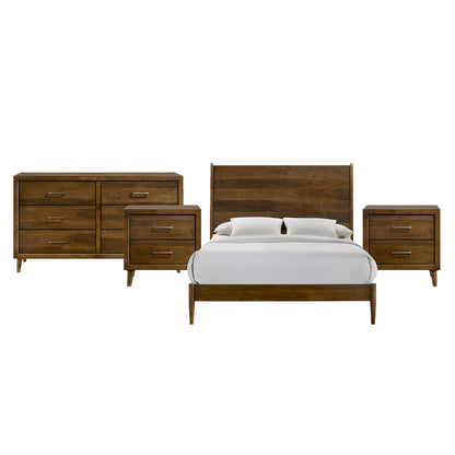 Picket House Furnishings - Zuma Queen 4PC Bedroom Set in Walnut - MC400QBNSDR view 1