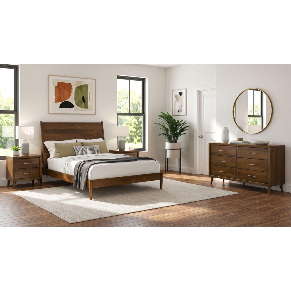 Picket House Furnishings - Zuma Queen 4PC Bedroom Set in Walnut - MC400QBNSDR view 3
