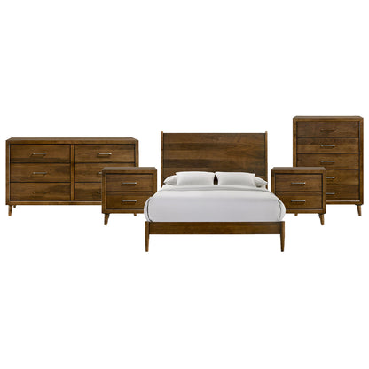 Picket House Furnishings - Zuma Queen 5PC Bedroom Set in Walnut - MC400QBNSDRC view 1