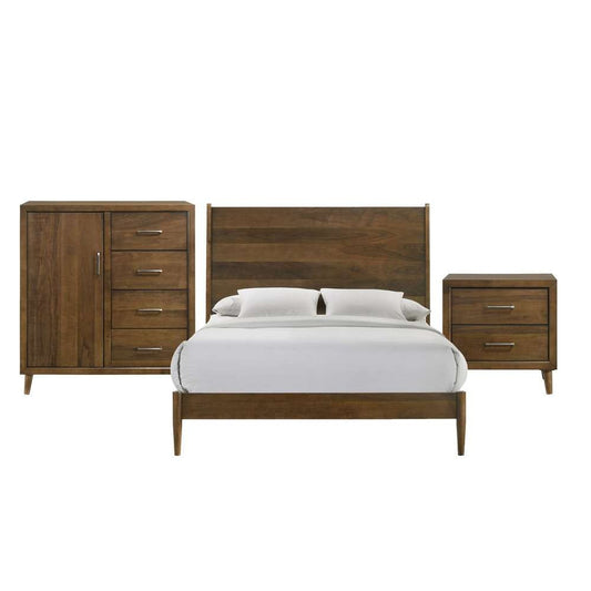 Picket House Furnishings - Zuma Queen Panel 3PC Bedroom Set in Walnut - MC400QB3PC veiw 1