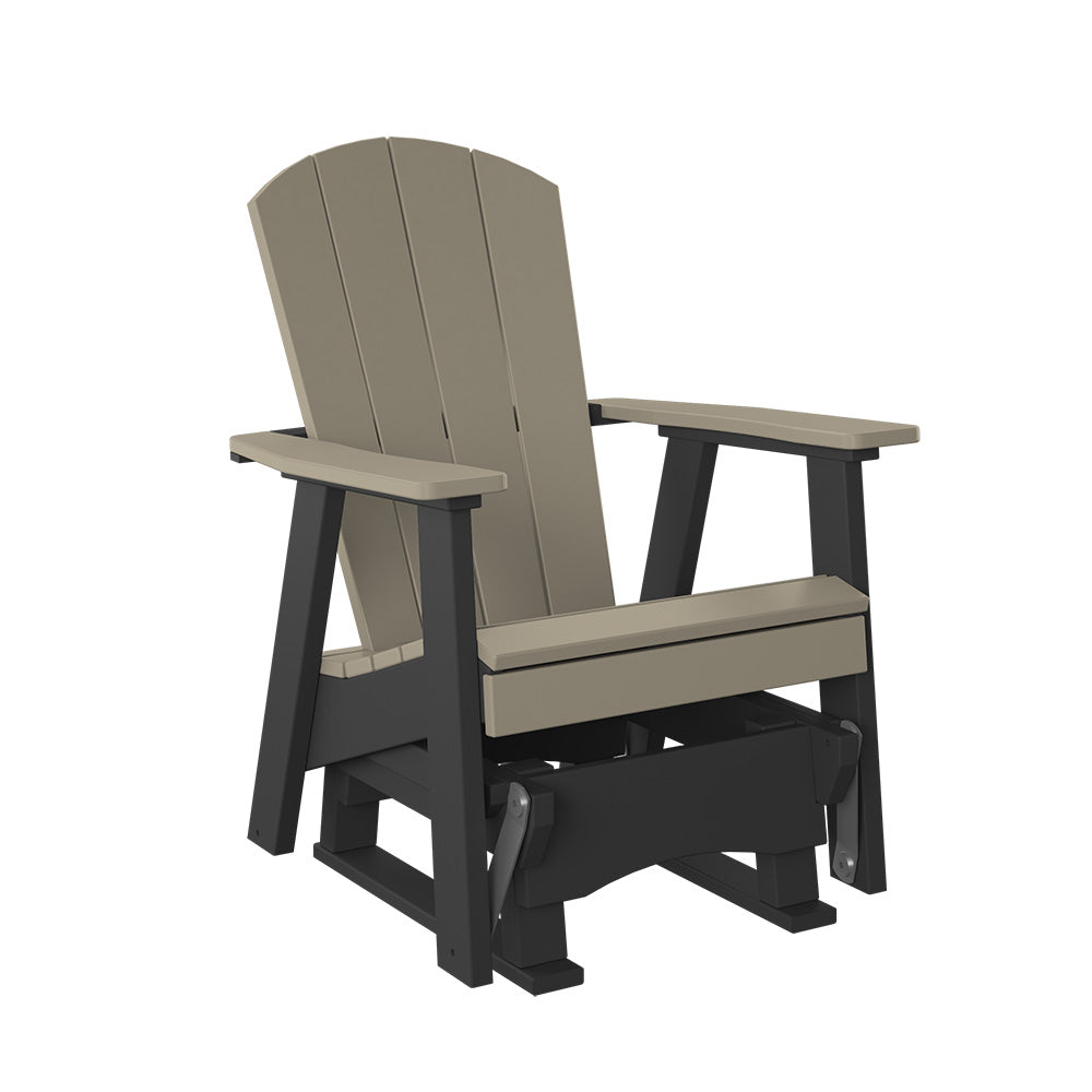 Polybird - 2' Chair Glider Weatherwood And Black - P30-WW-BK view 1