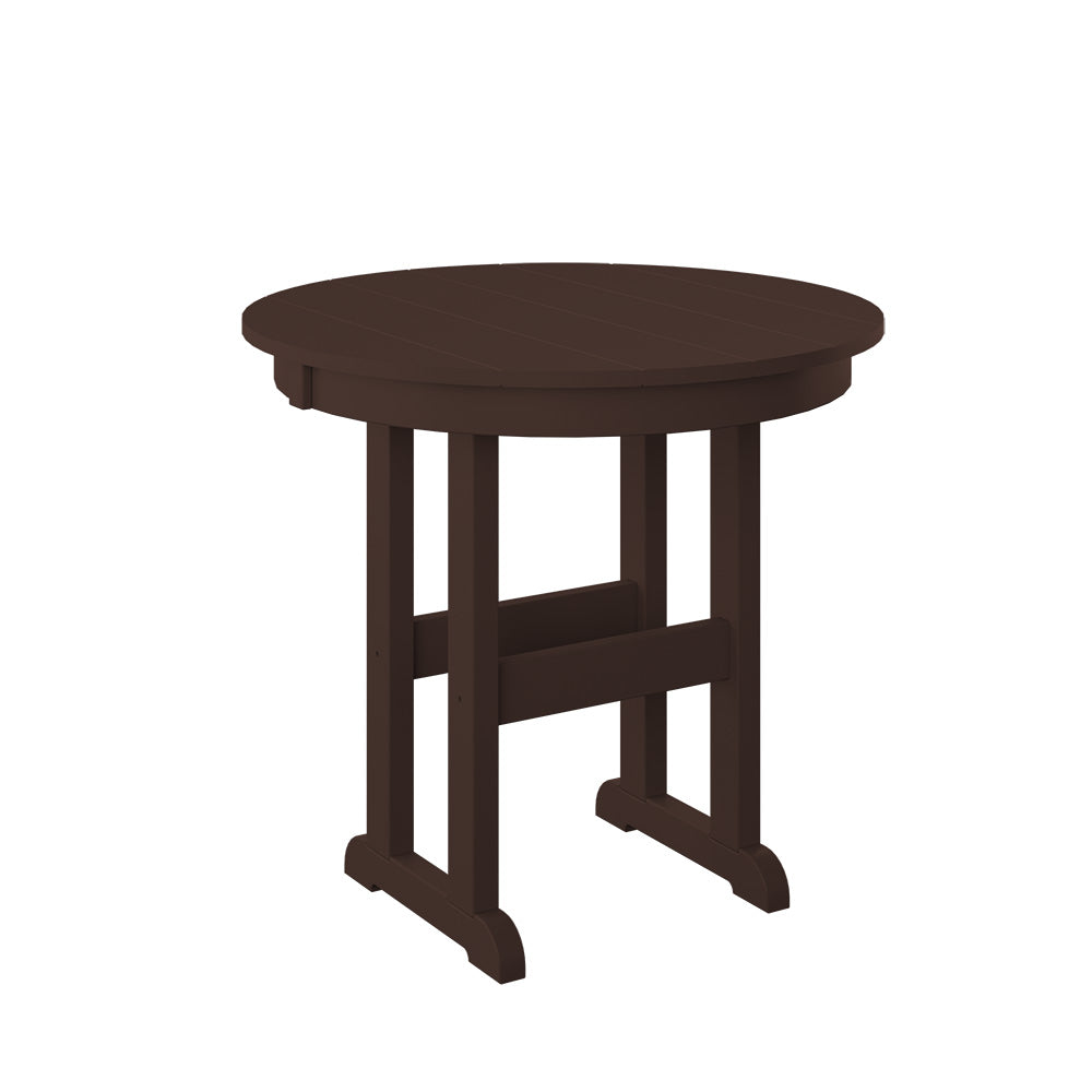 Polybird - 33" Round Table "Counter Height" Tudor Brown - P17-C -TB view 1