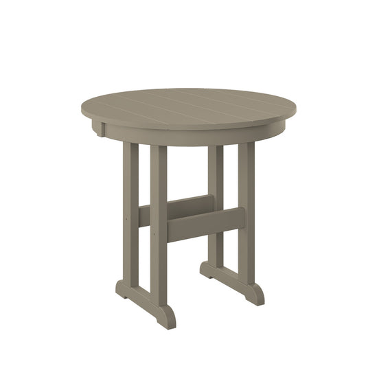 Polybird - 33" Round Table "Counter Height" Weatherwood - P17-C -WW view 1