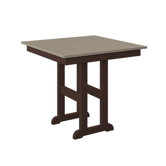 Polybird - 33" Square Table Weatherwood And Tudor Brown - P18-R-WW-TB view 1
