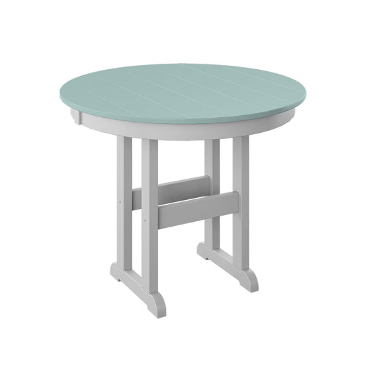 Polybird - 38" Round Table "Counter Height" Sage And White - P15-C-SG-WT view 1