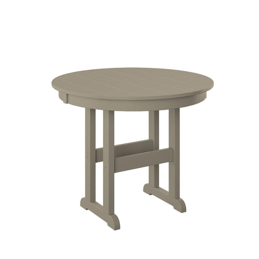 Polybird - 38" Round Table "Counter Height" Weatherwood - P15-C-WW view 1