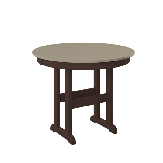 Polybird - 38" Round Table Weatherwood And Tudor Brown - P15-R-WW-TB view 1