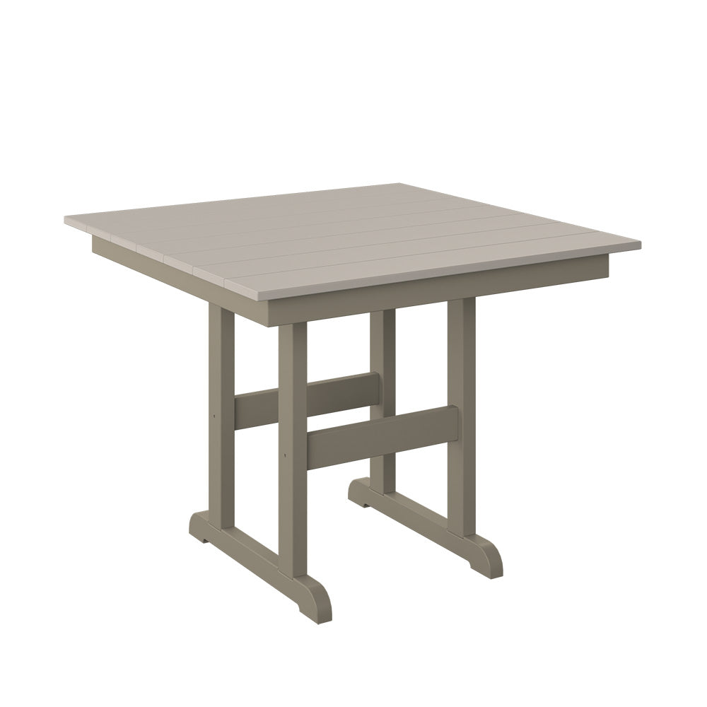 Polybird - 38" Square Table "Counter Height" Sand And Weatherwood - P16-C-SN-WW view 1