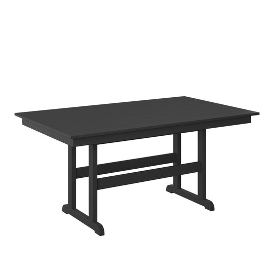 Polybird - 38" X 64" Table "Counter Height" Black - P19-C-BK view 1