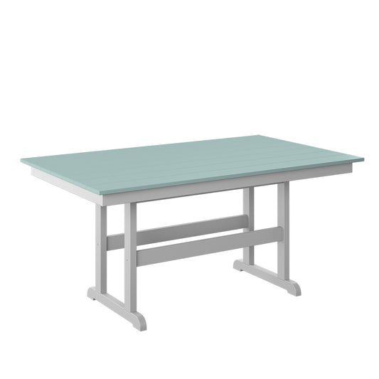 Polybird - 38" X 64" Table "Counter Height" Sage And White - P19-C-SG-WT view 1