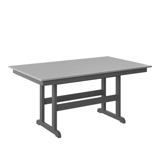 Polybird - 38" X 64" Table Light Gray And Charcoal - P19-R-LG-CH view 1