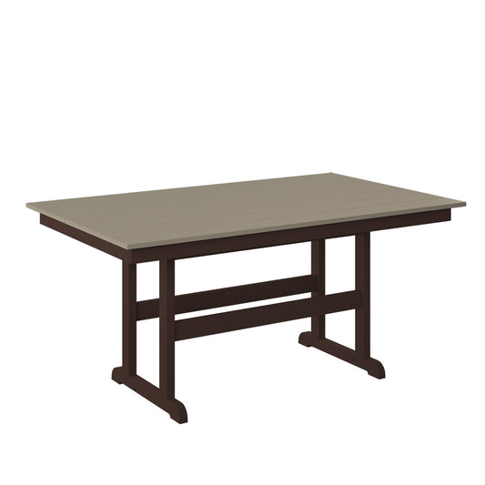 Polybird - 38" X 64" Table Weatherwood And Tudor Brown - P19-R-WW-TB view 1