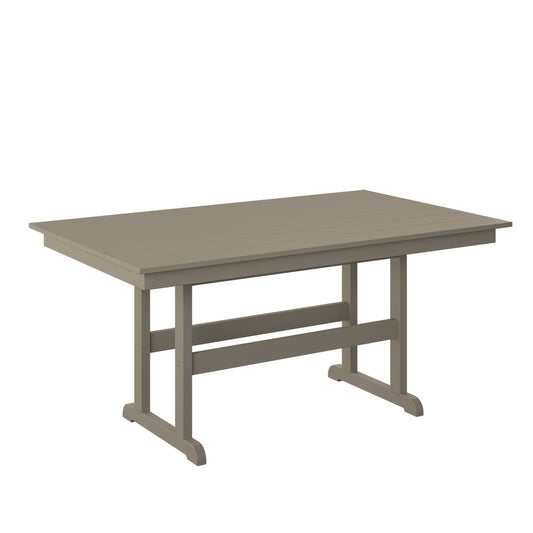 Polybird - 38" X 64" Table Weatherwood - P19-R-WW view 1