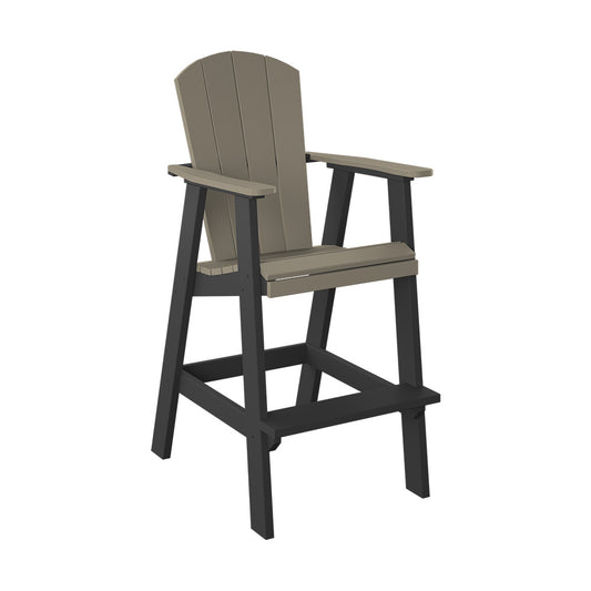 Polybird - Balcony Chair "Bar Height" Weatherwood And Black - P4-B-WW-BK view 1
