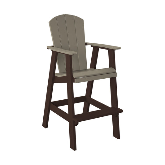 Polybird - Balcony Chair "Bar Height" Weatherwood And Tudor Brown - P4-B-WW-TB view 1