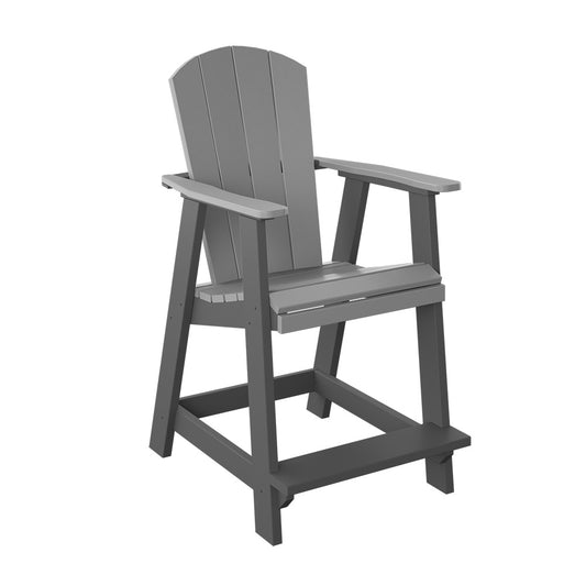 Polybird - Balcony Chair "Counter Height" Light Gray And Charcoal - P4-C-LG-CH view 1