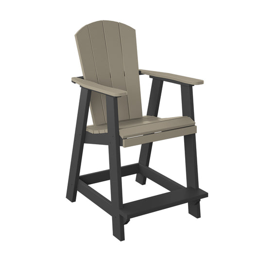 Polybird - Balcony Chair "Counter Height" Weatherwood And Black - P4-C-WW-BK view 1