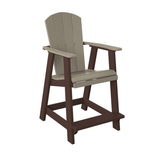 Polybird - Balcony Chair "Counter Height" Weatherwood And Tudor Brown - P4-C-WW-TB view 1