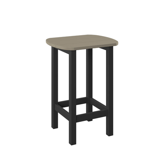 Polybird - Balcony End Table Weatherwood And Black - P50-WW-BK view 1