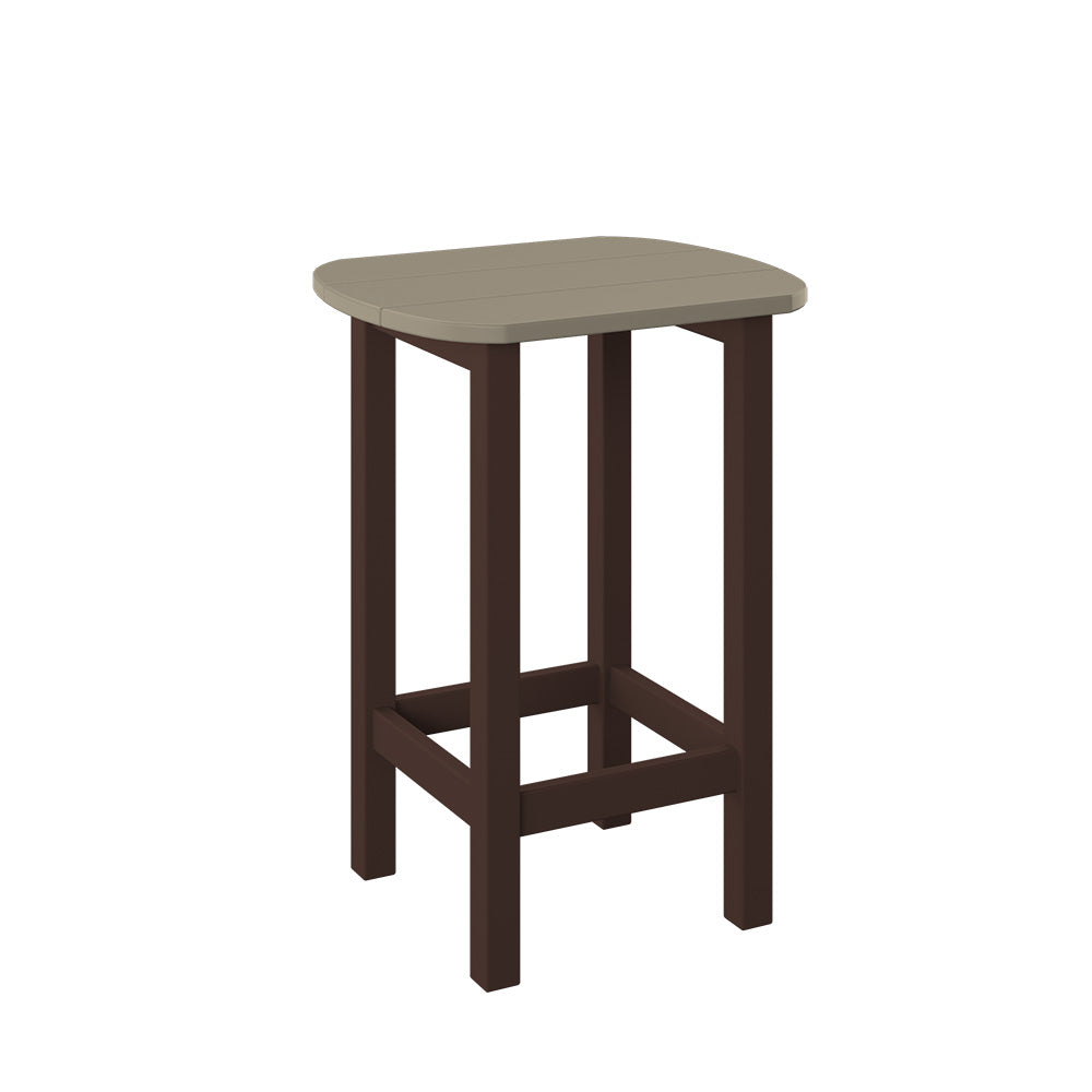Polybird - Balcony End Table Weatherwood And Tudor Brown - P50-WW-TB view 1