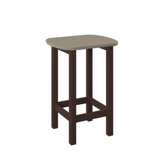 Polybird - Balcony End Table Weatherwood And Tudor Brown - P50-WW-TB view 1