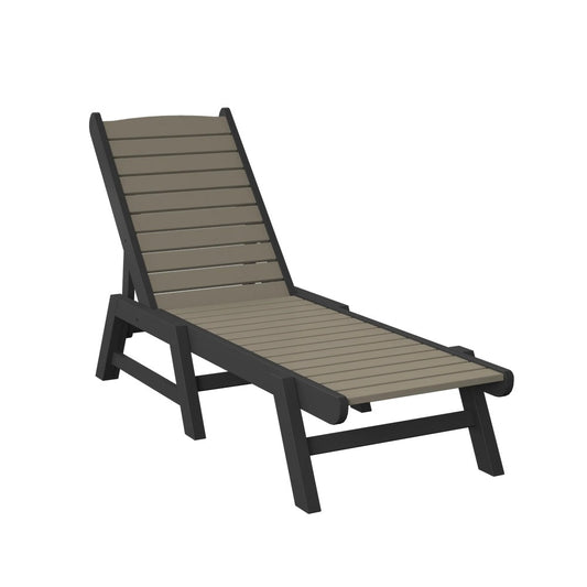 Polybird - Chaise Lounge Weatherwood And Black - P70-WW-BK view 1