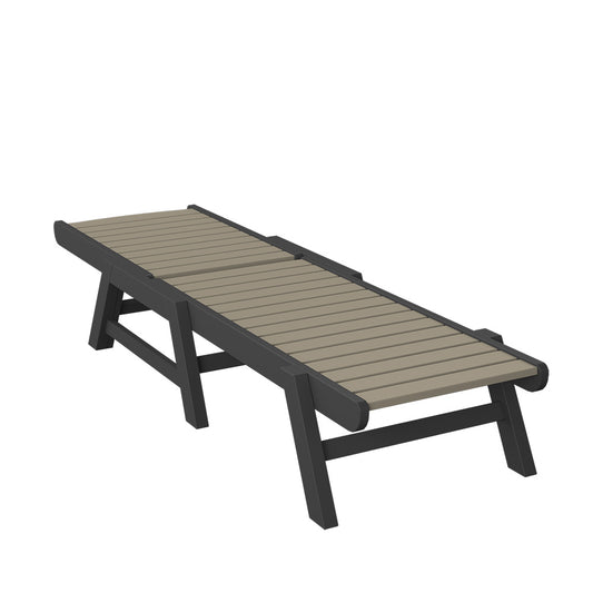 Polybird - Chaise Lounge Weatherwood And Black - P70-WW-BK view 2